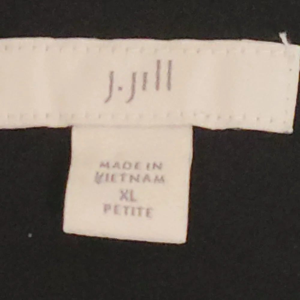 J.Jill Womens XL Petite Black Sleeveless Faux Wrap Maxi Dress Star Floral Ruffle - Picture 3 of 11